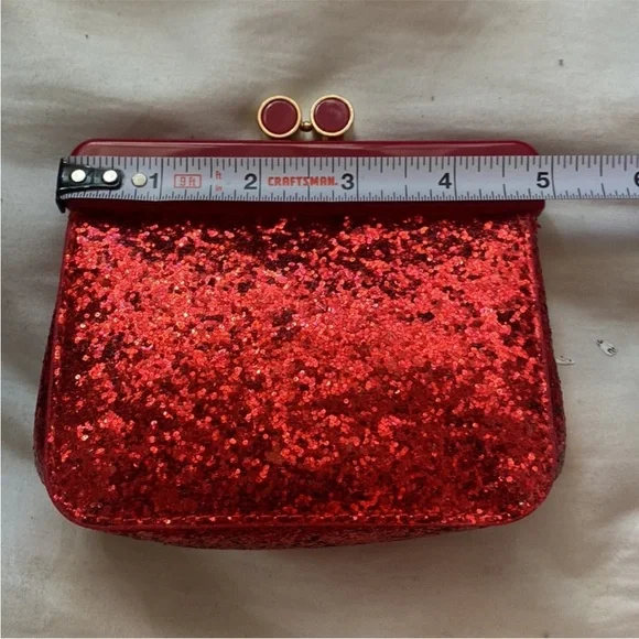 Miu Miu Red Glitter Kiss-lock snap Clutch/Coin Purse - Picture 15 of 16
